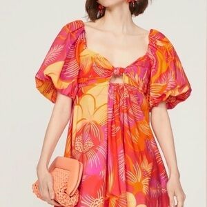 FARM Rio Pink and Orange Dress